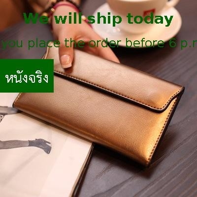 ใหม่ กระเป๋าสตางค์ ใบยาว หนังวัวแท้ แบบบาง เรียบง่าย สไตล์ยุโรป อเมริกัน ใส่บัตรได้ อินเทรนด์ สําหรับสตรี