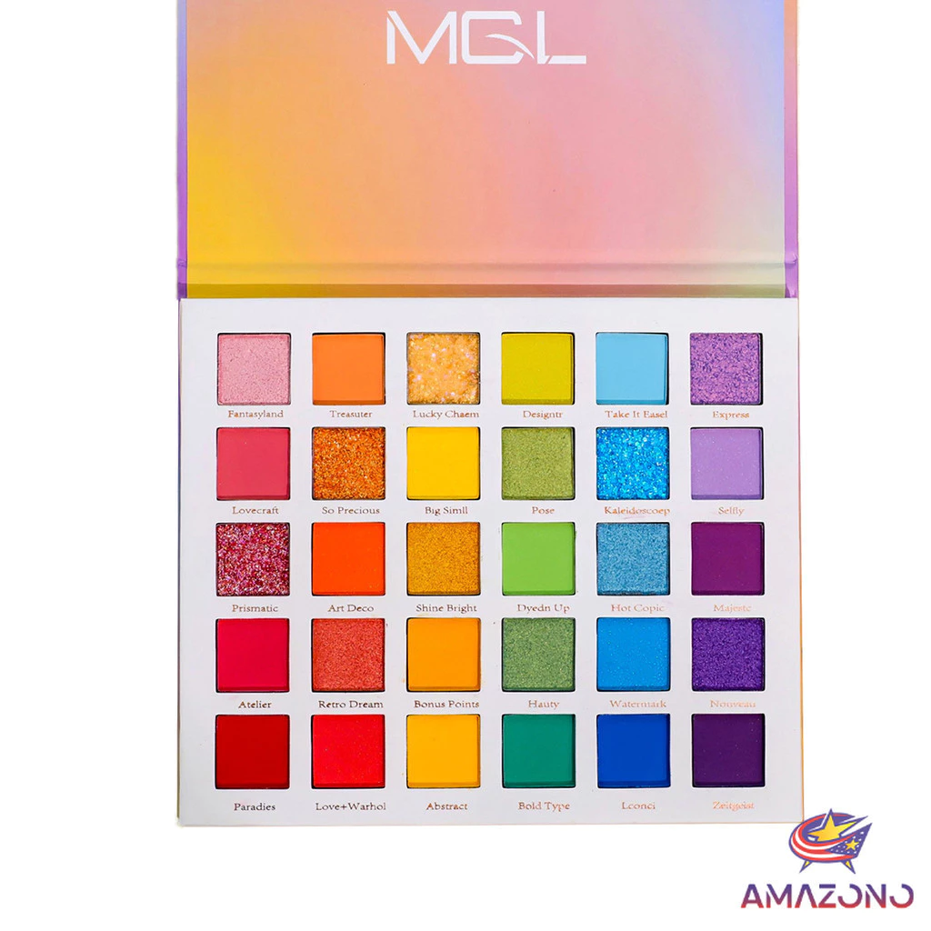 Amaz อายแชโดว์พาเลท 30 สี เครื่องสําอางสําหรับแต่งหน้า น้ําหนักเบา สีรุ้ง สําหรับผู้หญิง Eye shadow