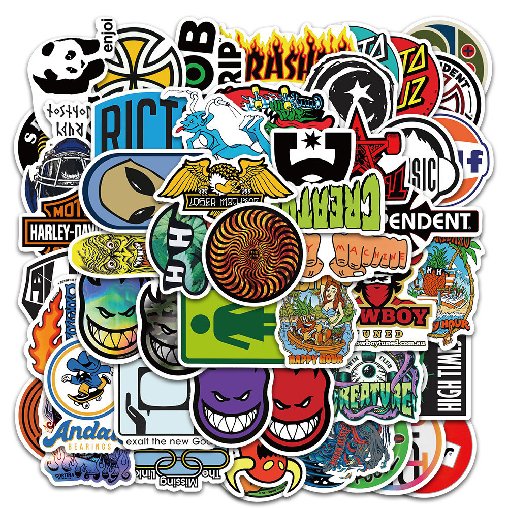 50 ชิ้นคลาสสิกอินเทรนด์และกันน้ํา Graffiti สติกเกอร์สําหรับหมวกกันน็อคจักรยานบัญชีมือกรณีดินสอ Decals LanLanStickersWorld