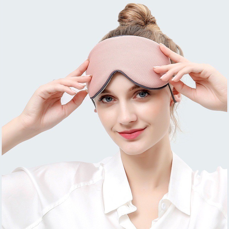 Travel Eye Cover สองด้าน Warm Cool Sleep Eye Mask 3D Contoured Sleeping Blindfold นุ่มสบายนม Silk Eyeshade