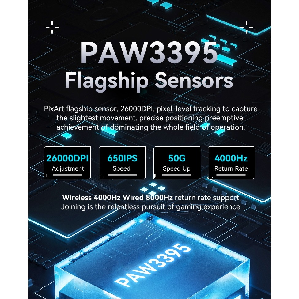 Attack Shark X3 Pro 4K/8K เมาส์ไร้สาย Tri-Mode 2.4G 5.2BT 26000DPI PAW3395 เมาส์สํานักงานเกม