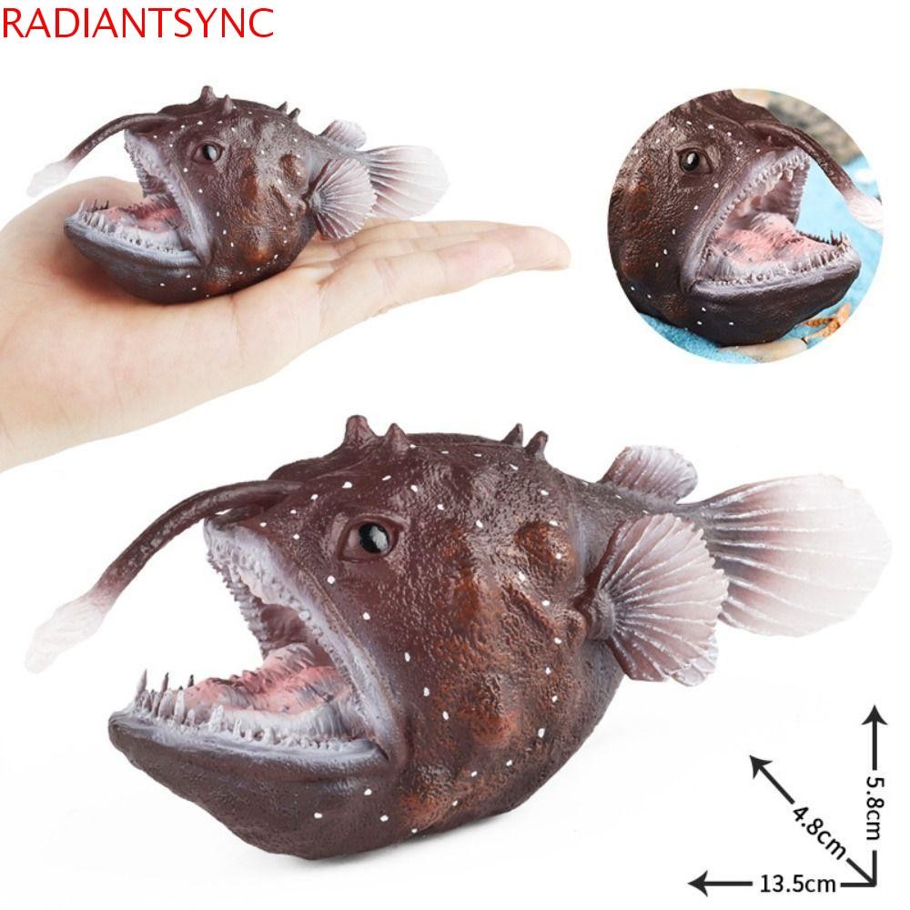 Radiantsync Mini Angler ปลารูป,การศึกษา Mini Marine สัตว์รุ่น,เด็กความรู้ความเข้าใจของเล่นจําลอง Ocean สัตว์แบบพกพา PVC จําลอง Ocean สัตว์รุ่นของเล่นเด็ก