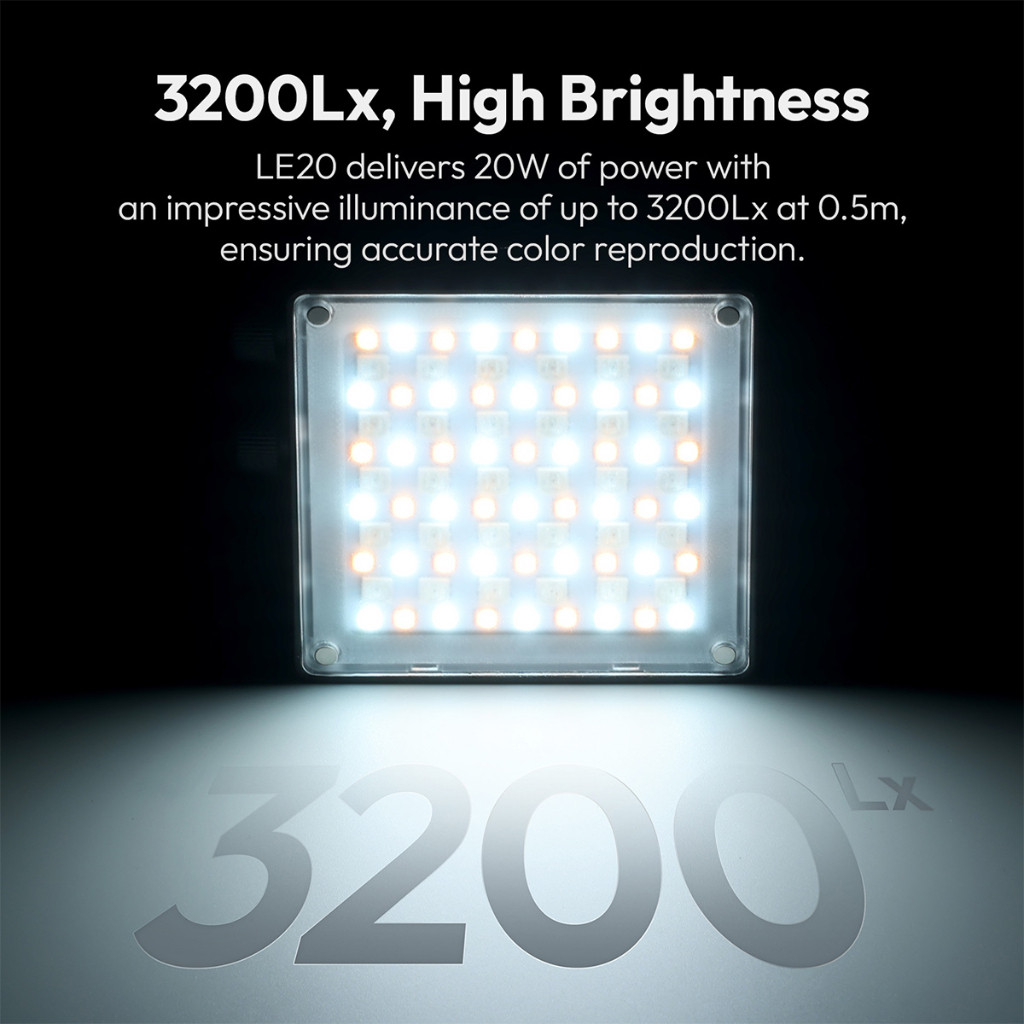 Ulanzi LE20 20W RGB Pocket Light ไฟ LED ต่อขาตั้ง ถ่ายภาพ วิดีโอ มีระบบระบายความร้อน PD Charge 20W
