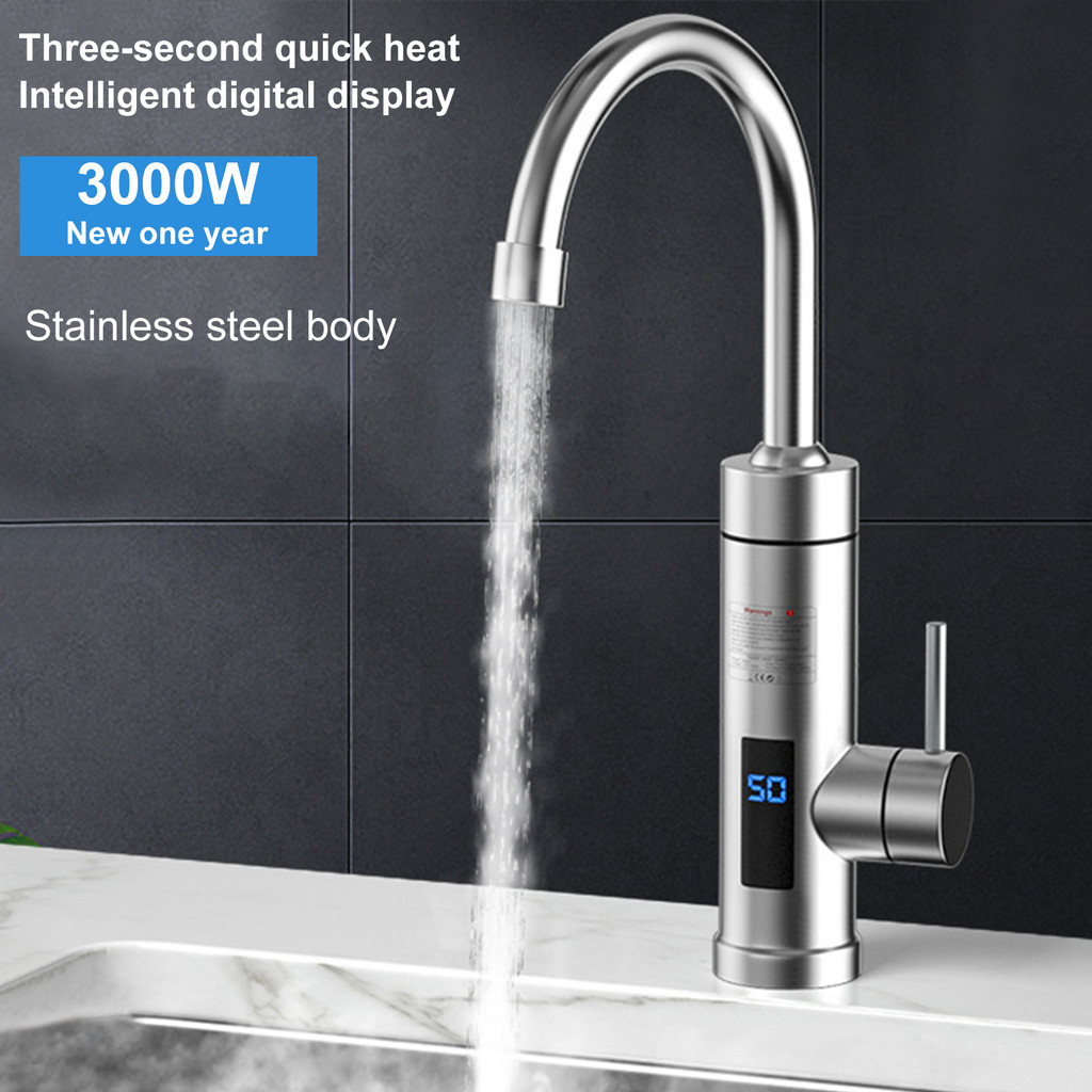 1lkhdo8xme Household Stainless Steel Electric Hot Water Faucet Three-second Instant Hot And Cold Dual-use