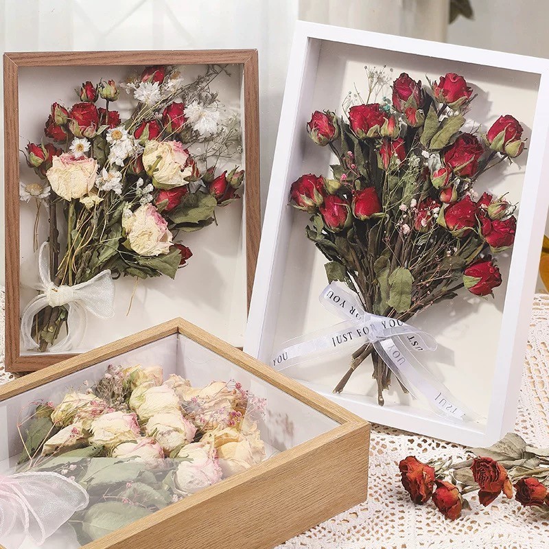 กรอบรูป สำหรับใส่ดอกไม้แห้ง สามมิติ กรอบรูปกลวง DIY ของตกแต่งบ้าน ของขวัญวันเกิด