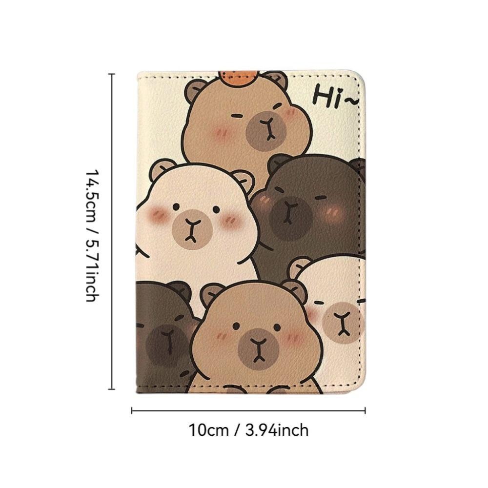 Bubble Passport Bag, Multi-function Ultra-thin Capybara Passport Holder, Portable Cartoon PU Leather Credit Card Wallet Travel Accessories