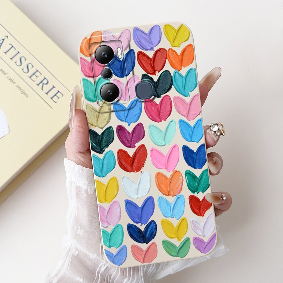 สําหรับ Infinix Hot 20i X665C X665E กรณีออกแบบใหม่แฟชั่นทาสีซิลิโคนนุ่ม Matte ฝาครอบโทรศัพท์สําหรับ Infinix Hot20i 2022 ปลอก - รูปที่ 2