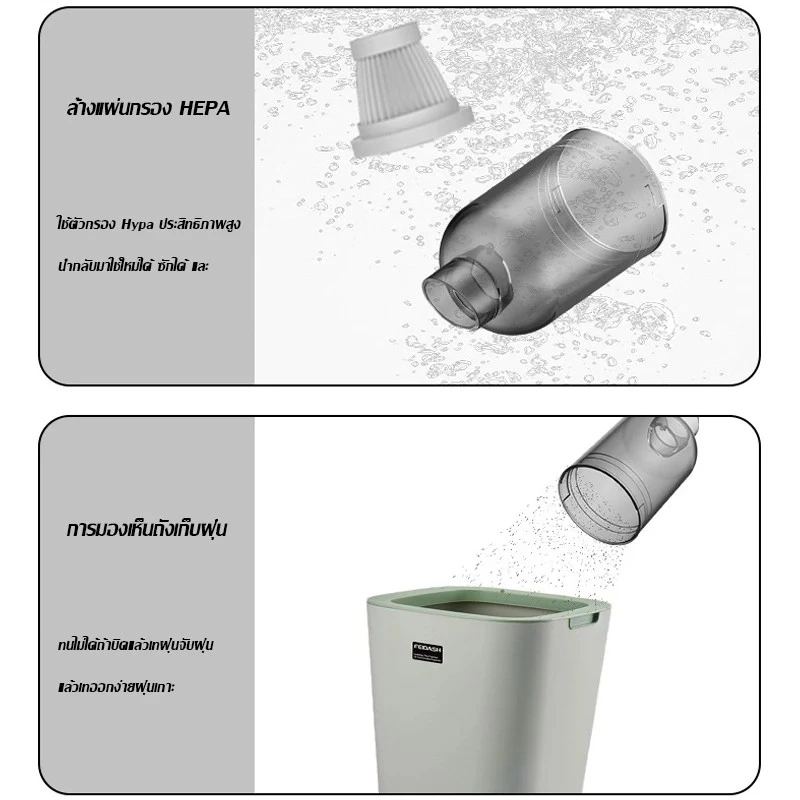 เครื่องดูดฝุ่นไร้สายพกพาสำหรับรถยนต์และบ้าน thumbnail 10