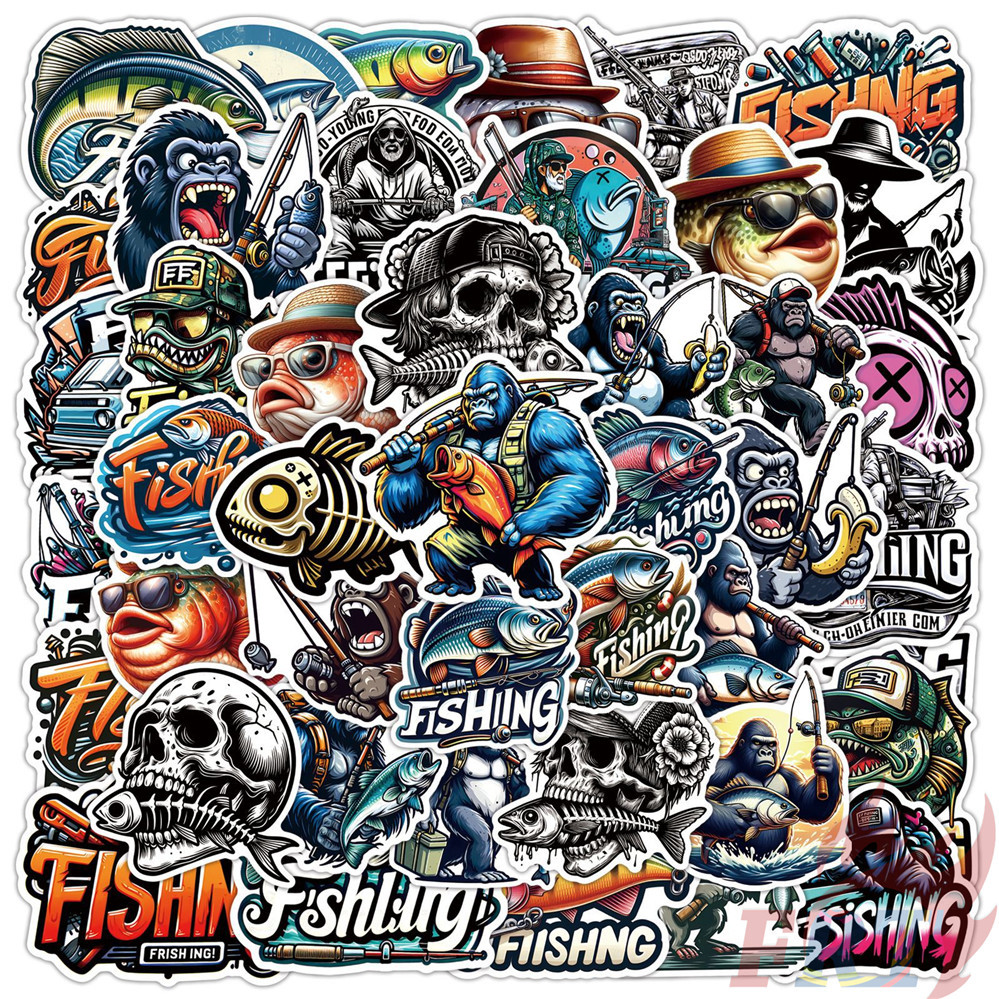 ❉ ตกปลา . สติ๊กเกอร์ HipHop Punk Art Series 03 ❉ 50 ชิ้น/เซ็ต DIY แฟชั่นสติ๊กเกอร์ Doodle กันน้ํา