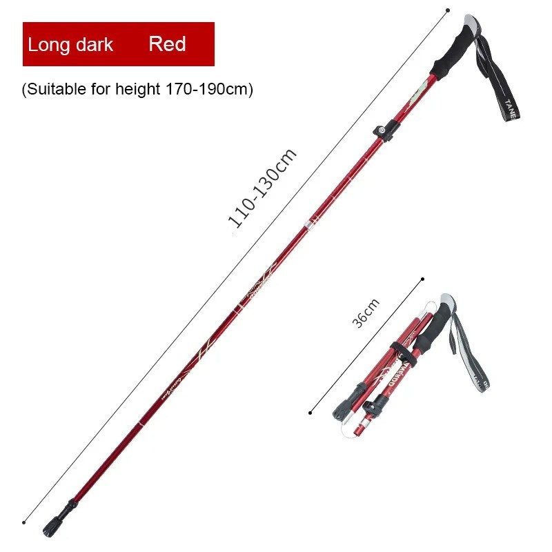 Trekking Pole Tracking Pole Mountain Hiking Stick พับ 30-100 ซม. 5 ส่วน