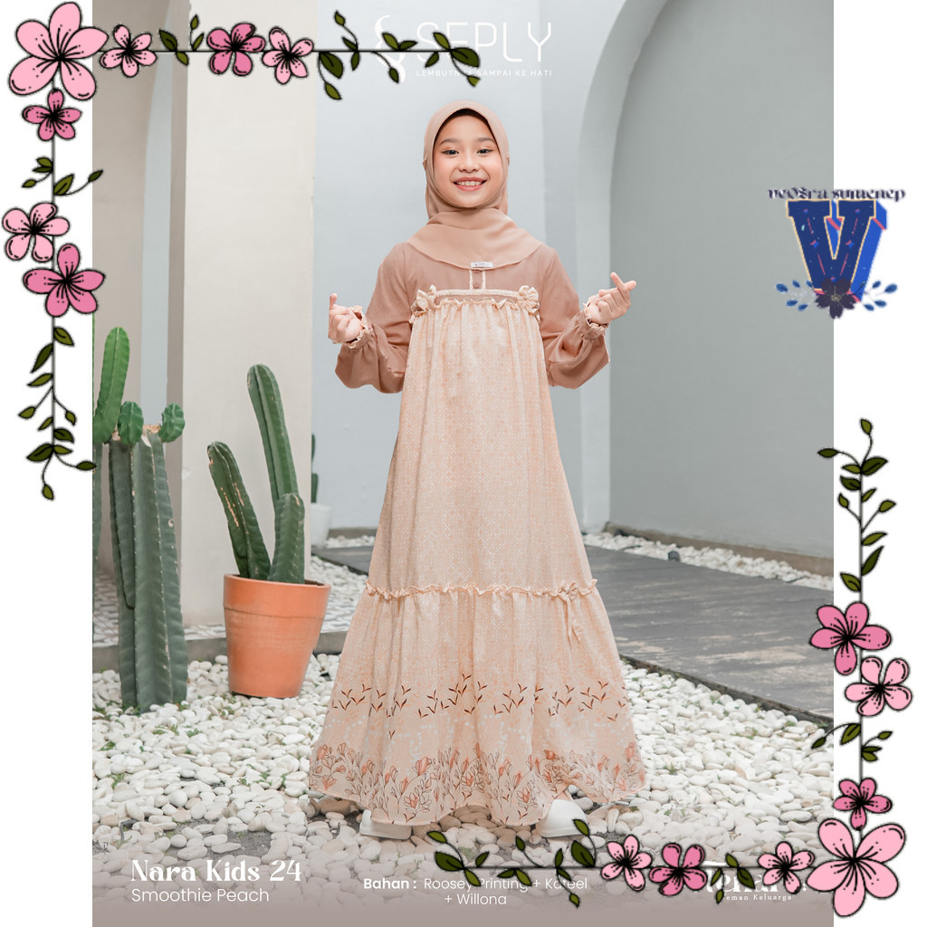 Veosra - ล่าสุด Eid Sarimbit Tenara Simple เด็ก Gamis Nara Kids 24 ชุดมุสลิม Eid สําหรับเด็ก By Sepl