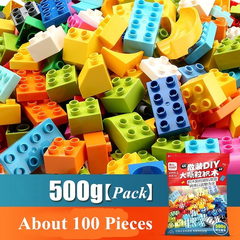 500g/bag Basic/Slide/Accessories Bricks Compatible with Lego Duplo Assembling Classic Building Block