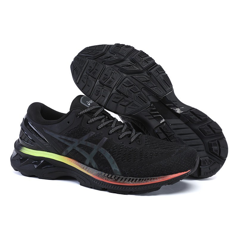 Asics GEL-KAYANO 27th Generation รองเท้าวิ่ง ดูดซับแรงกระแทก เรืองแสง สีดํา 40.5-45