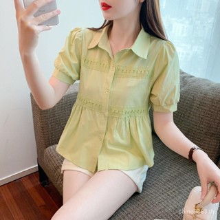 เสื้อเชิ้ตแขนสั้น คอปกโปโล สีขาว สุดชิค ออกแบบดี สุดชิค สําห…