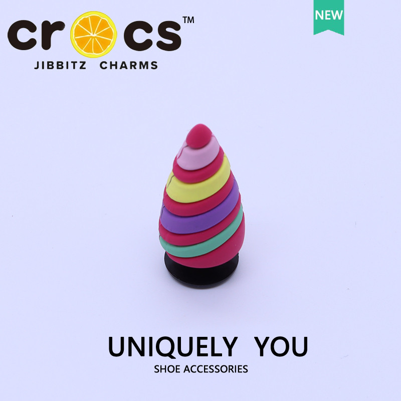 JIBBITZ cross charms ตัวติดรองเท้า ยูนิคอร์น3Dสีรุ้ง ตัวติดรองเท้า cross