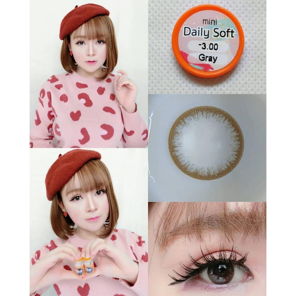 คอนแทคเลนส์(มินิ) Mini Daily Soft Brown / Gray (Montra) ⭐️ลายฮิต ขายดีมาก กรองแสงกันยูวี - รูปที่ 5