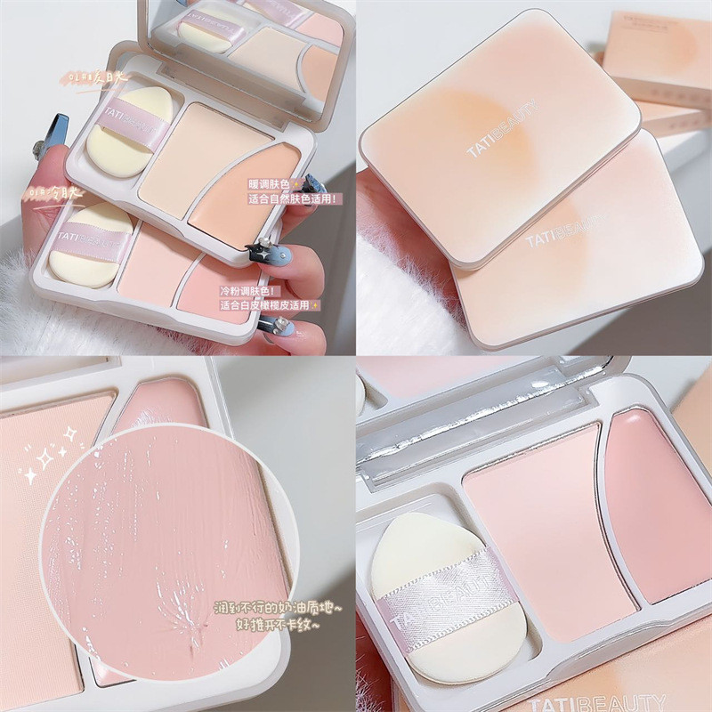 TATIBEAUTY ไฮไลท์ 2 สี/คอนทัวร์ เครื่องสําอางสําหรับแต่งหน้าแบบดิสก์-BO369