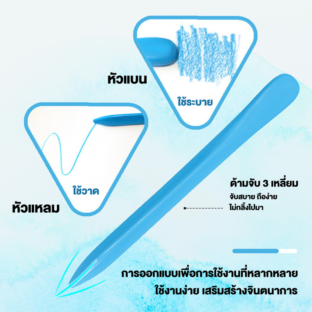 Ohayo สีเทีย✅ สีเทียนปลอดสารพิษ สีเทียนเด็กปลอดสารพิษ Silky Crayons ของเล่นระบายสีเด็กเสริมพัฒนาการ สีเทียนวาดรูป - รูปที่ 2