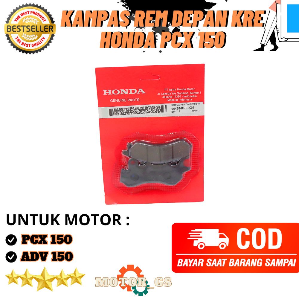 ผ้าดิสเบรคหน้า KRE Honda PCX 150 / Honda ADV 150 ผ้าเบรคมอเตอร์ไซค์ - 06455-KRE-K01