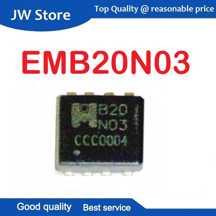 เครื่องมือชิ้นส่วน EMB20N03 B20N03 20N03 QFN-8 SMD N-Ch MOSFET