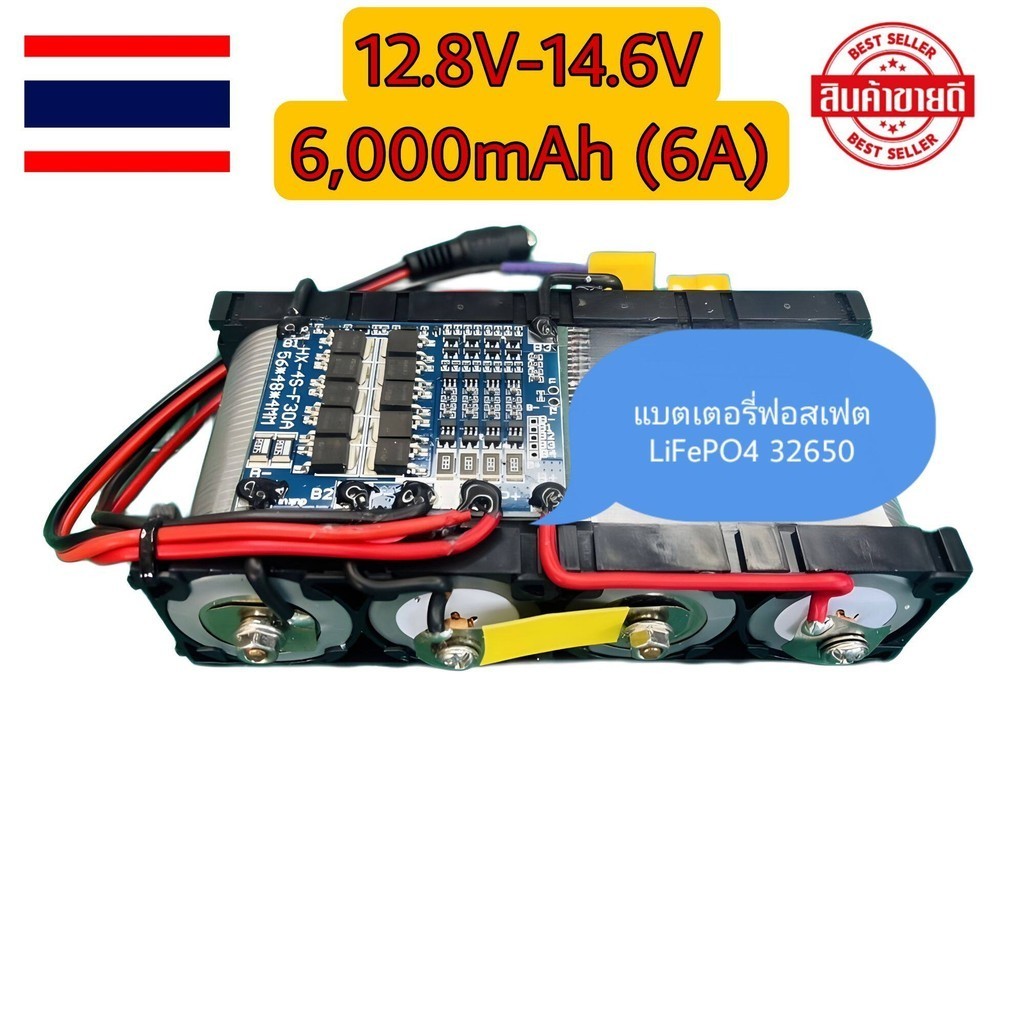 [ส่งด่วนในไทย]ส่งด่วนในไทยแบตเตอรี่ลิเธียมฟอสเฟต 21V 12Ah LiFePO4 32650 ติด BMS 6S 20A สำหรับงานลำโพงบลูทูธ D.I.Y