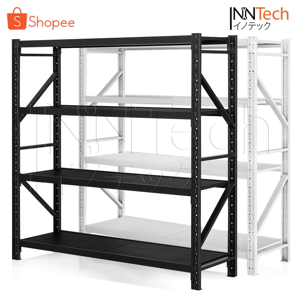 InnTech Warehouse Shelf ชั้นวางของ วางสินค้า เหล็กฉาก 4 ชั้น รุ่น IT-SHELF-MED-800 รับน้ำหนักได้สูงถึง 800 กก.