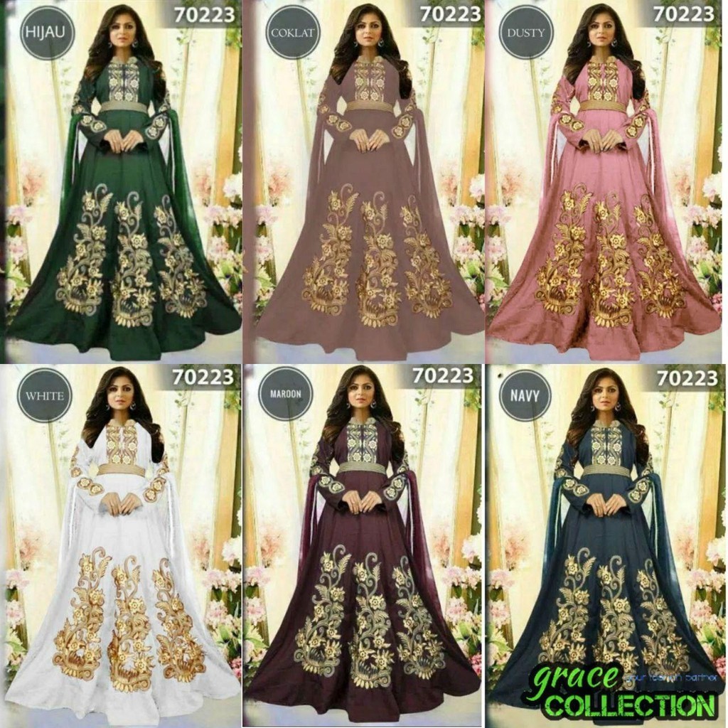MAXI INDIA ARRAN / BUSUI GAMIS / BROIDERRED DRESS / ABAYA PAKISTAN / EMBROIDERED GAMIS / Grac3coll F