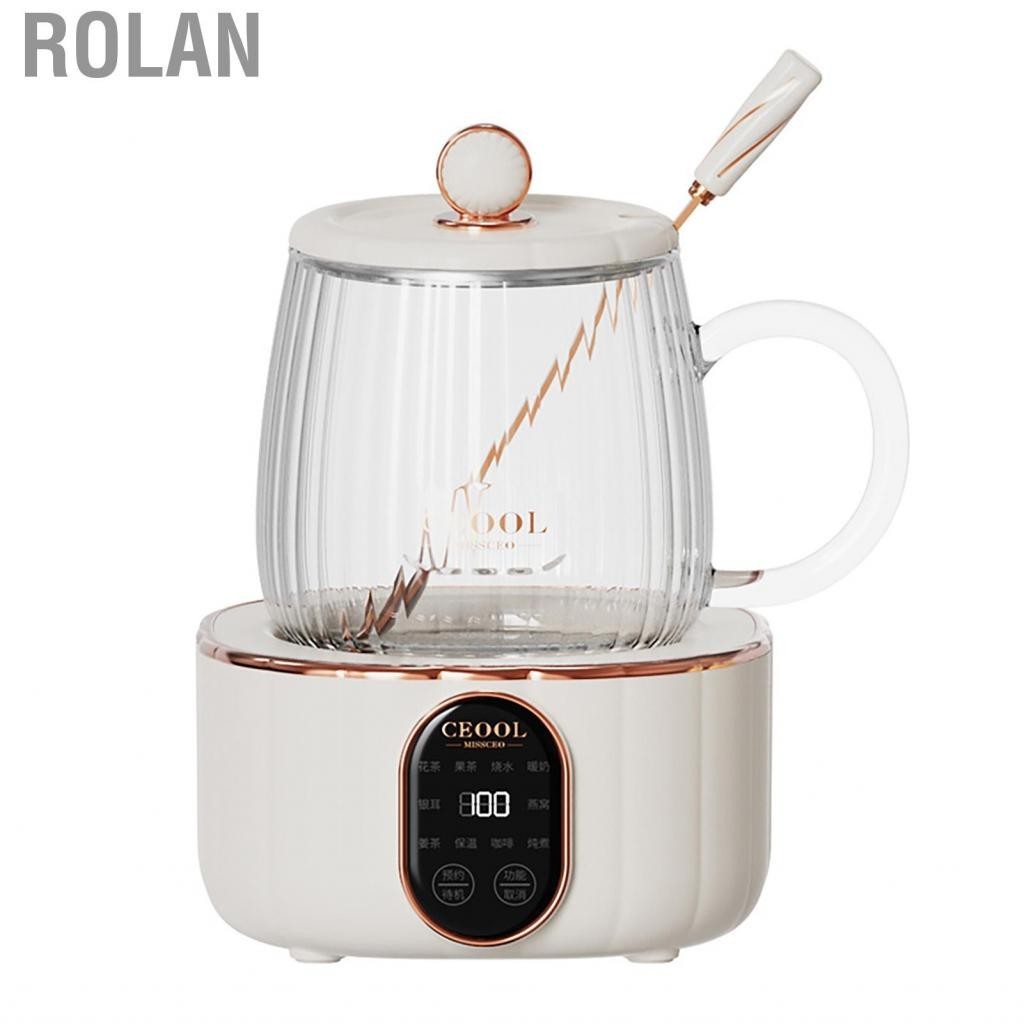 Rolan Electric Stew Cup  High Efficiency Keep Warm Function Compact Size Security Device Glass Hot Water Kettle AU Plug 220V for Boiling Heating Brewing