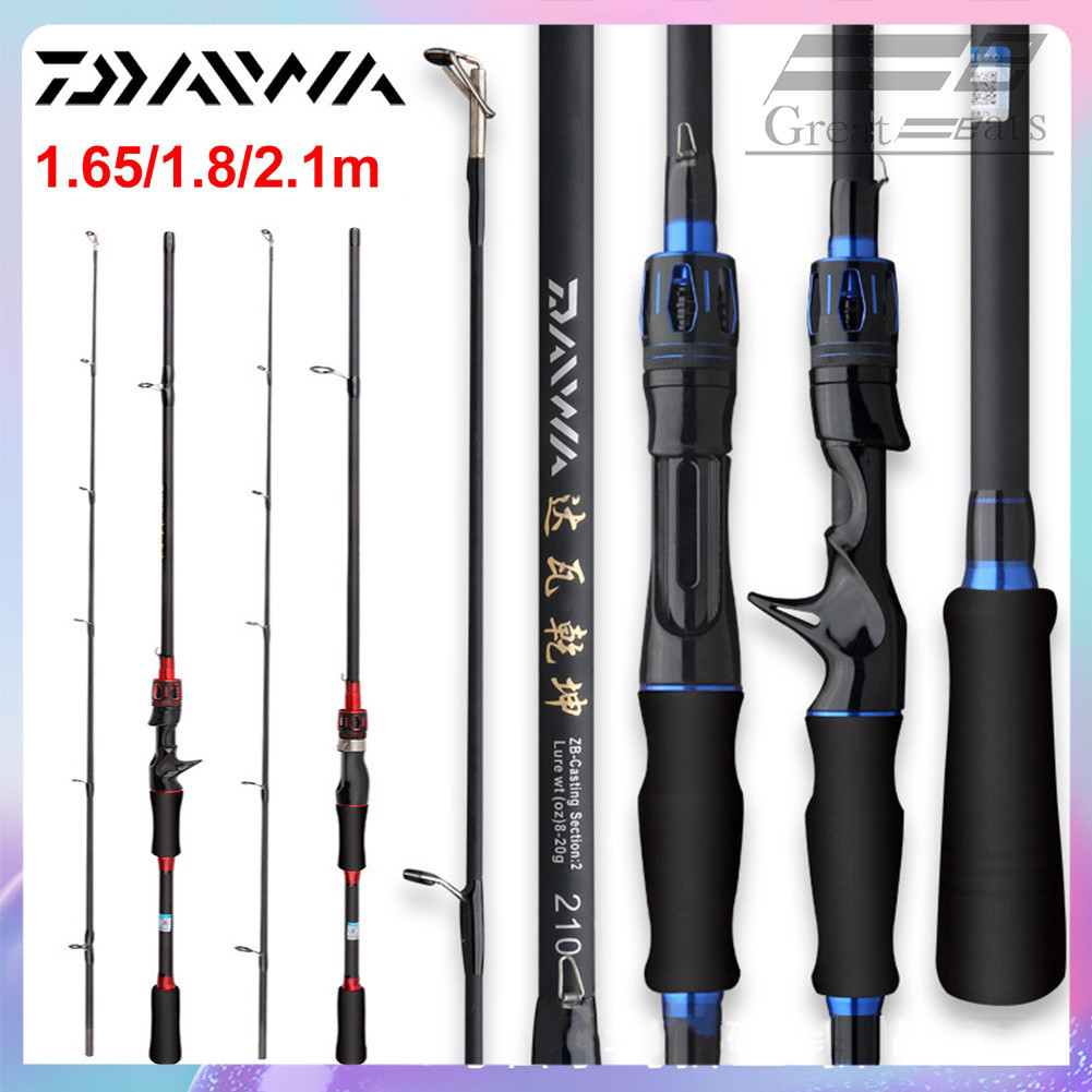【COD】จัดส่งทันที Daiwa คันเบ็ด 1.65/1.8/2.1 ม. น้ำหนักเบาปั่น Baitcasting Rod M การกระทำ EVA แบบพกที่มีน้ำหนักเบ