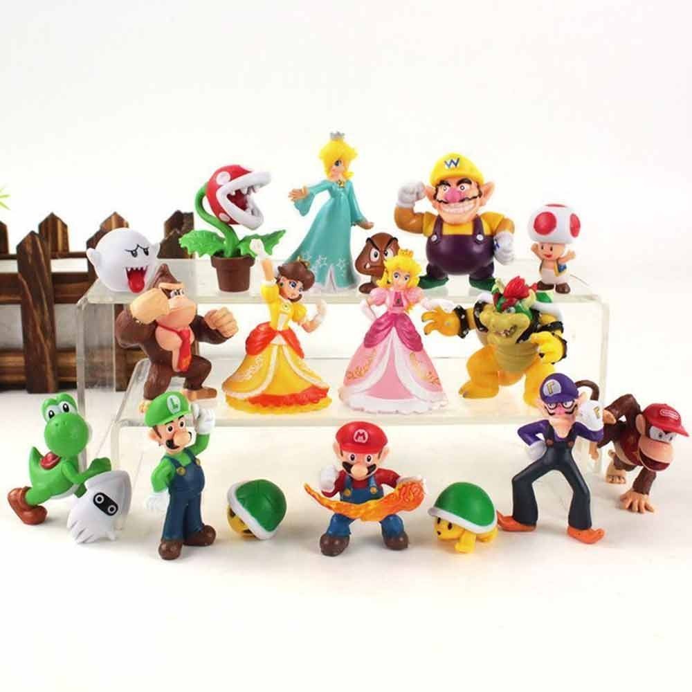 18 Pcs Super Mario Bros mini Figure Cute Toys doll Action figure Collection Gift Action Figures