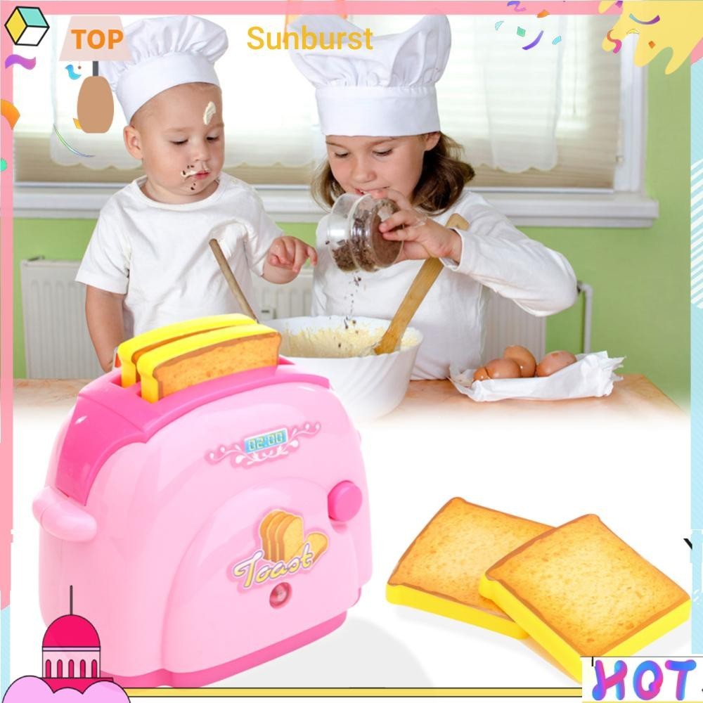 [Sunburst11.th] เครื่องปิ้งขนมปังจําลอง ขนาดเล็ก ของเล่นสําหรับเด็ก