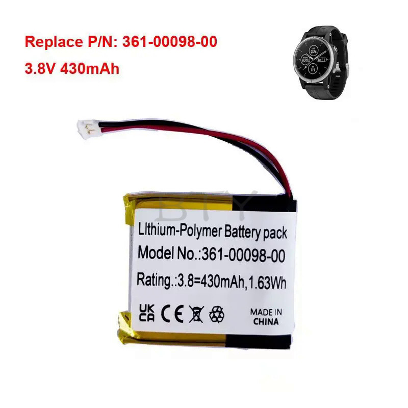 BTY 361-00097-00 361-00096-00 361-00098-00 Replacement Battery for Garmin Fenix 5 F/ 5S /5X Smart Wa