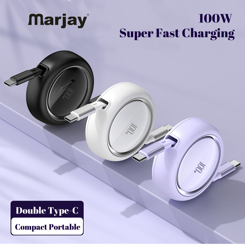 Marjay สายชาร์จ Type-c 100W PD ชาร์จเร็วมาก รองรับ IPHONE15 อเนกประสงค์ สําหรับรถยนต์