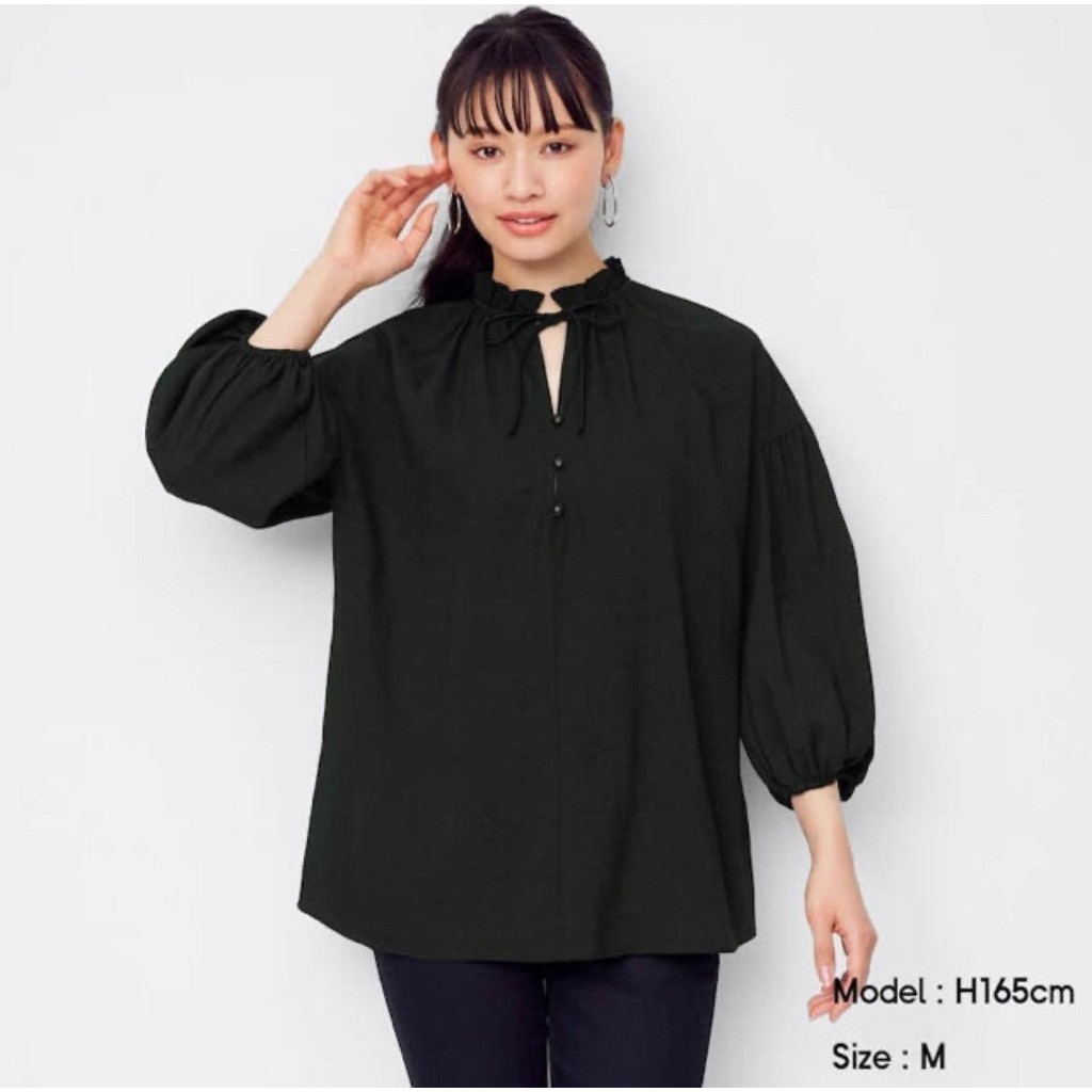 เสื้อเชิ้ตคอจีน แขนพอง GU แท้