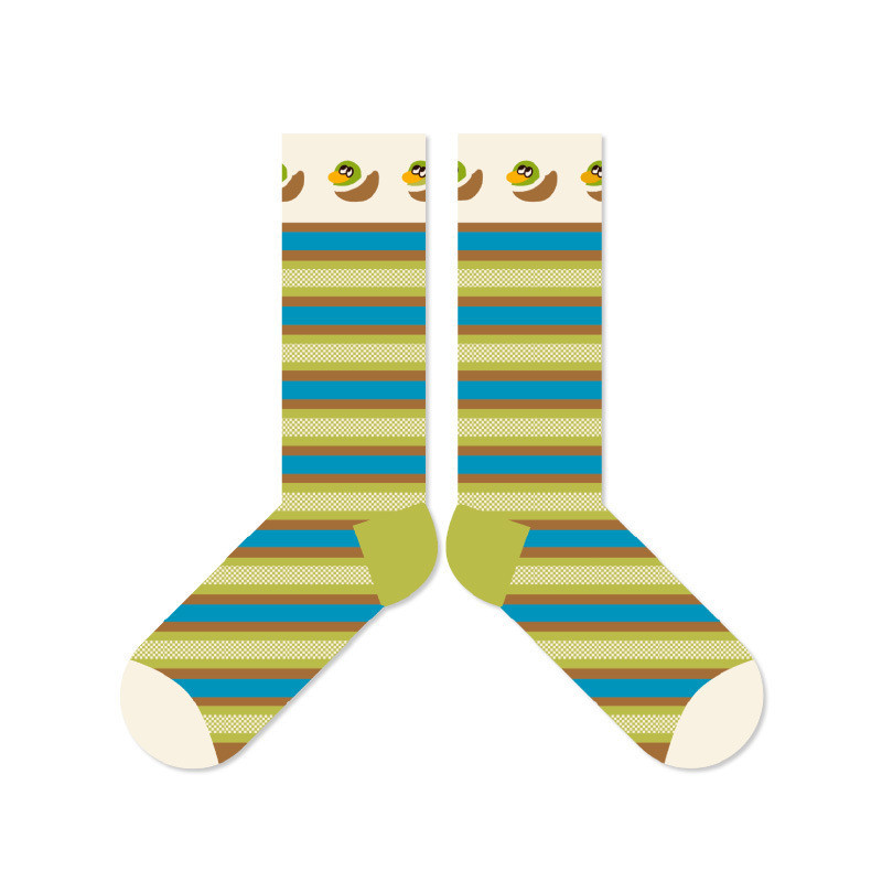 ถุงเท้าข้อกลาง ลายตุ๊กตาเป็ดหน้ายิ้ม สไตล์เกาหลี เหมาะกับฤดูใบไม้ผลิ สําหรับผู้หญิง - รูปที่ 5