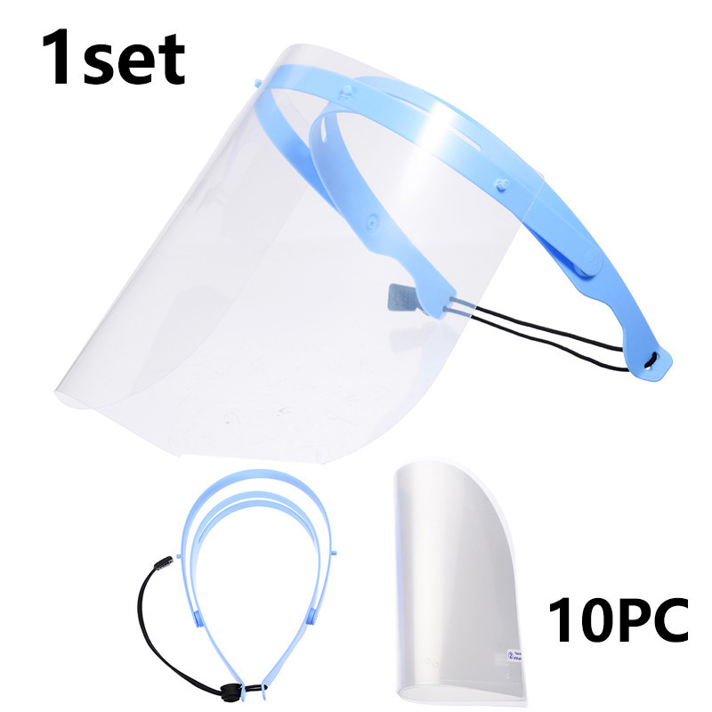 ป้องกัน Face Shield 1 ชั้นวาง 10 ชิ้นความปลอดภัยทันตกรรม Face Shield Visors Anti-Windproof กันฝุ่นทันตกรรม Lab เครื่องมือ