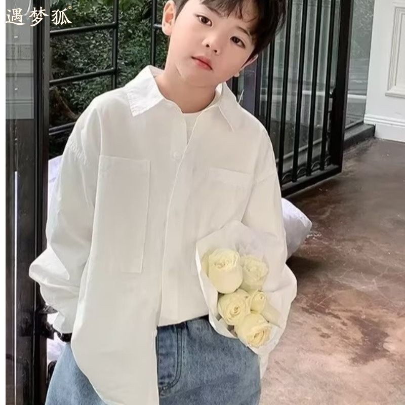 เสื้อเชิ้ตแขนยาวลําลอง แฟชั่นสไตล์เกาหลี สําหรับเด็กผู้ชาย