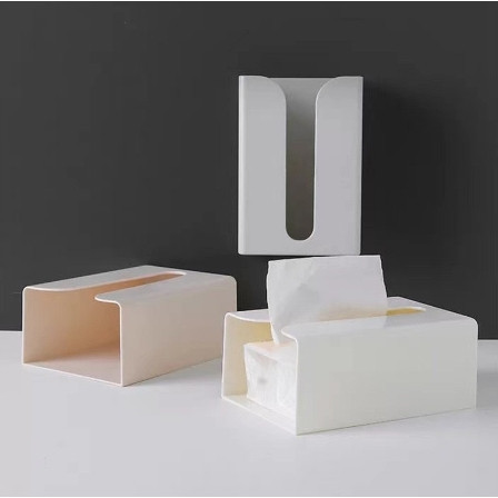 กล่องทิชชู่ ติดผนัง วางของติดผนัง ที่ใส่ทิชชู่ติดผนัง ไม่ต้องเจาะผนัง tissue box