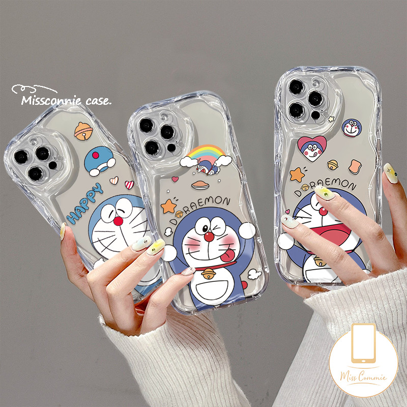 เคสโทรศัพท์มือถือแบบนิ่ม ลายการ์ตูนกระต่าย โดราเอมอน 3D สีรุ้ง สําหรับ IPhone 11 15 14 12 13 Pro MAX 7Plus 7 15 6 6S 8 Plus XR XS X MAX SE 2022
