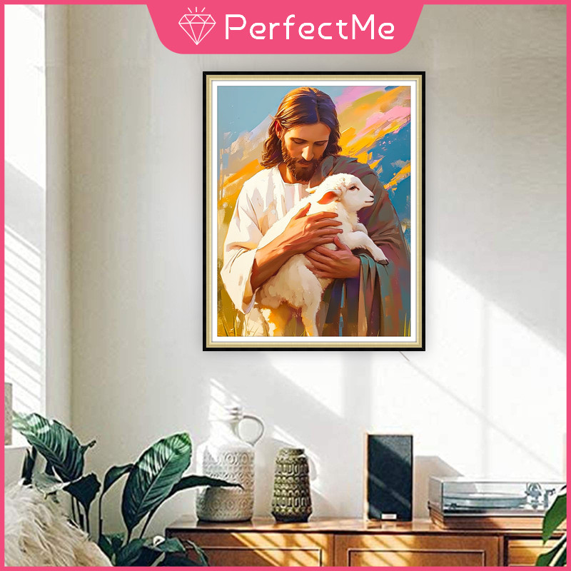 【PM】ภาพวาดปักครอสสติตช์ อะคริลิค รูปพระเยซู 5D สําหรับแขวนตกแต่งบ้าน 宗教 5241 - รูปที่ 3