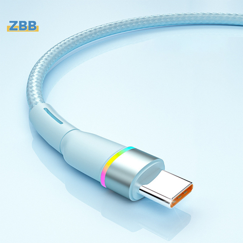 Zbb&gt; สายชาร์จ USB Type C LED 6A 120W สําหรับ Huawei P30 P20 Xiaomi 13 12 Pro POCO Oneplus 11 10 Redmi OPPO