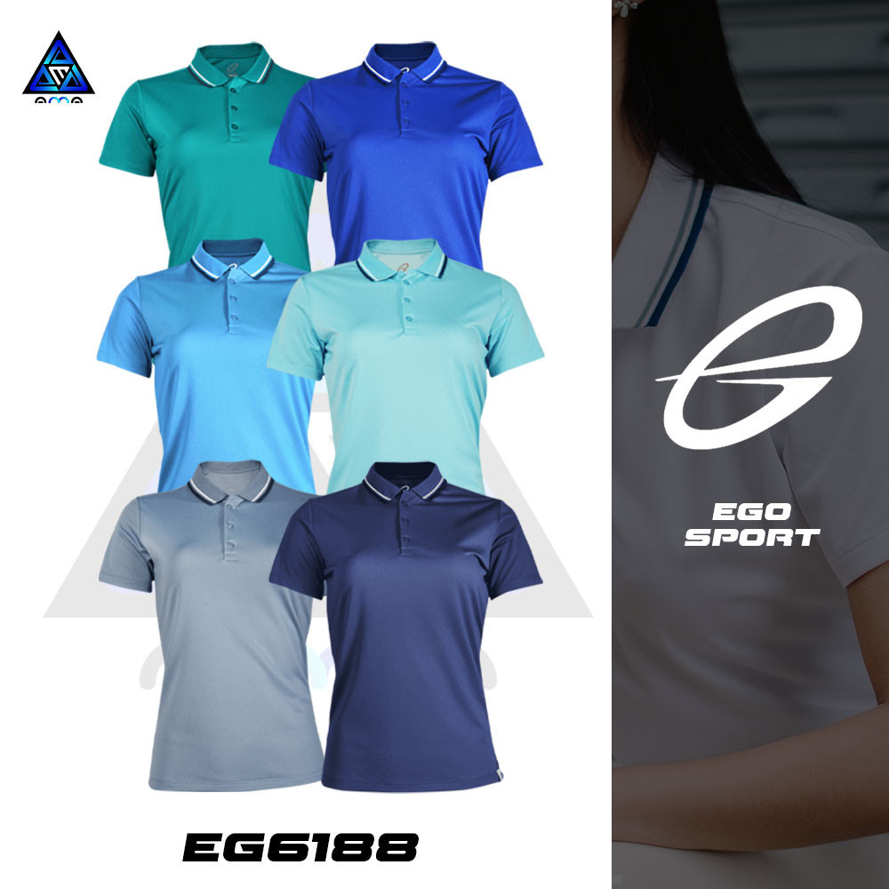 **ลดแล้วลดอีก30%**  EGO SPORT  รหัส EG6188 อีโก้ เสื้อโปโลเบสิคแขนสั้นผู้หญิง ชุด 2 ของแท้100%