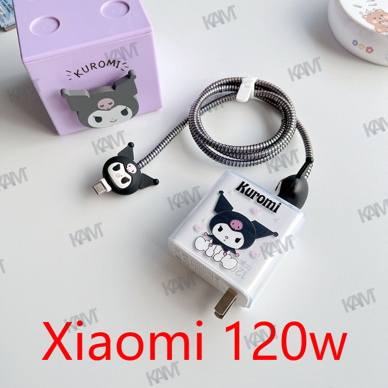 Kam เคสป้องกันสายชาร์จ ลายการ์ตูนน่ารัก 3D สําหรับ Xiaomi 120w Xiaomi 12 12Pro Redmi note11pro+ Mix4 5 ชิ้น ต่อชุด