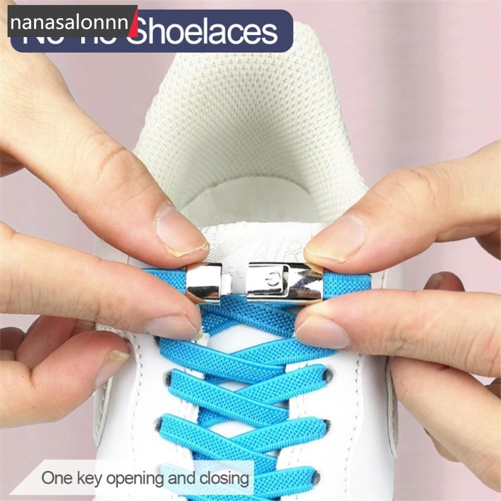 Nanasn| เชือกผูกรองเท้า แบบยืดหยุ่น ไม่ผูกเชือก ขนาด 6 มม. 8 มม. สําหรับเด็ก และผู้ใหญ่ B1P8