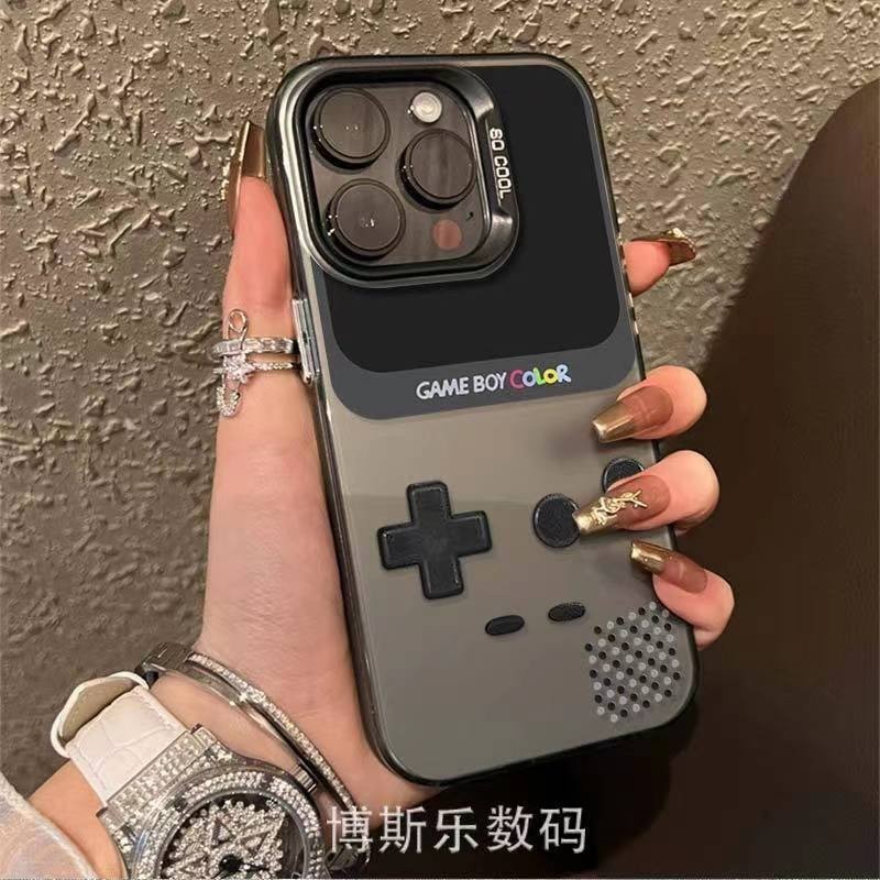Creative Console ปุ่มโลหะสําหรับ iPhone 15/16Promax เคสโทรศัพท์ 13/12/11 Frosted 7/8PLUS รวมทุกอย่างเคสโทรศัพท์กันกระแทก