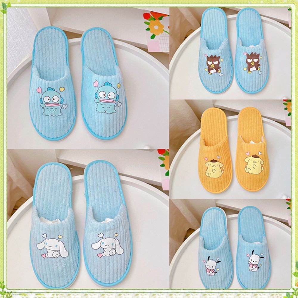 ✨✨youngtime รองเท้าแตะการ์ตูน Sanrio น่ารัก Kawaii Hello Kitty Kuromi Cinnamoroll My Melody Sippers รองเท้าแตะในร่มของนักเรียนแบนสบายๆลื่นรองเท้าบ้านสาว youngtime✨✨