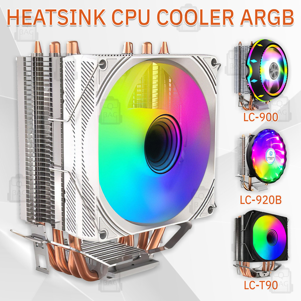 Qbag - ซีพียูคูลเลอร์ พัดลมระบายความร้อน ท่อความร้อน พัดลมทำความเย็น พัดลมคอม CPU Heatsink - CPU Cooler RGB