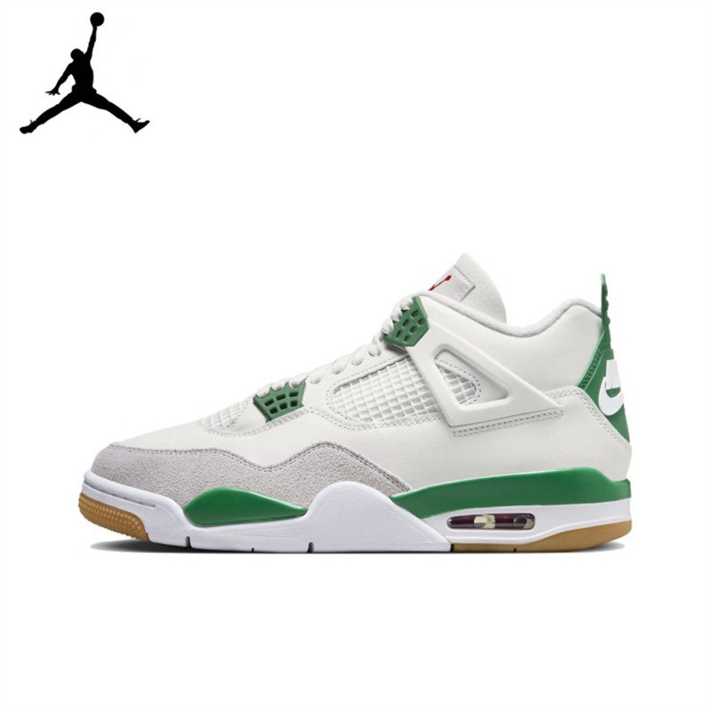 ของแท้100% Jordan Air Jordan 4 retro "Pine Green"   รองเท้าผ้าใบ Nike รองเท้าวิ่ง