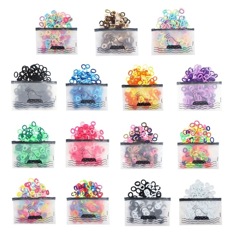 XU 100 ชิ้นผม Bobbles สําหรับสาว Wommen Scrunchies Hairbands สีต่างๆ