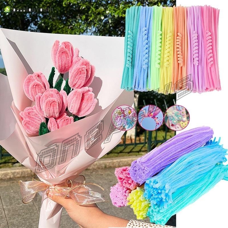 OnePlus ลวดกำมะหยี่ DIY ยาว 30 cm หนา 6mm ทำงานฝีมือ Chenille Stems